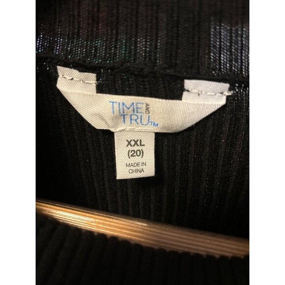 Time and Tru NWT Black Ribbed Long Sleeve Turtleneck Knit Top SZ XXL - Picture 5 of 8